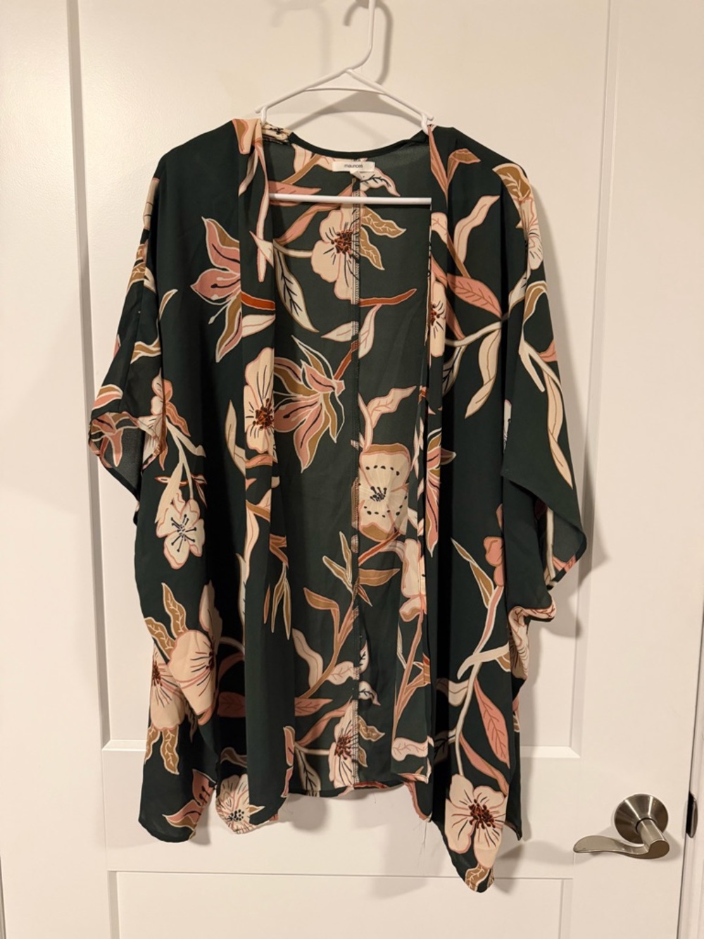Women’s Maurice’s Green Floral Kimono One Size